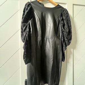 Leather Express Lace Sleeve Mini